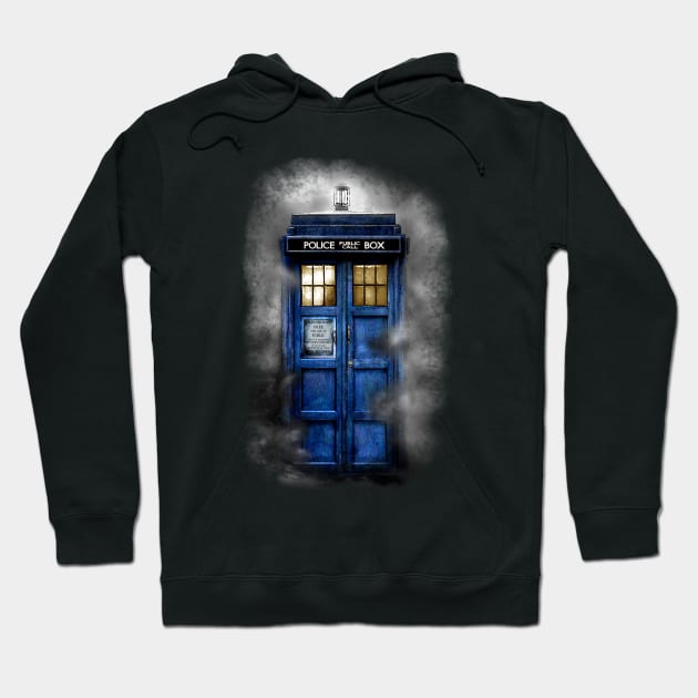 Haunting Blue Phone Booth Hoodie by Dezigner007